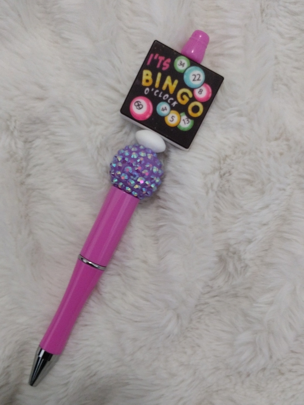 Bingo O'Clock Pink Rhinestone Pen